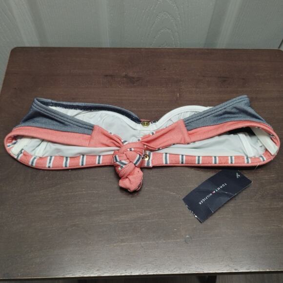 Tommy Hilfiger NWT Size Small Core Navy Bandeau Swimsuit Strapless Bikini Top - Picture 2 of 5